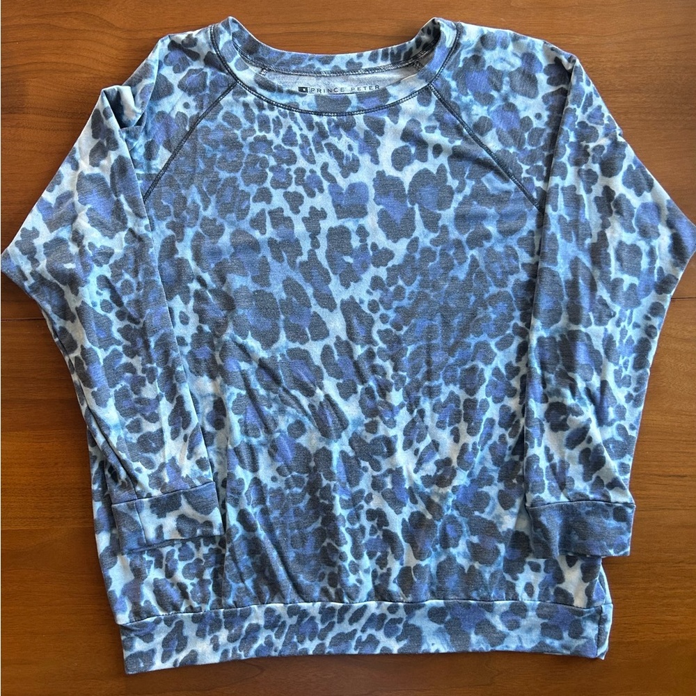 Prince Peter Collection Blue Cheetah Long Sleeve Shirt